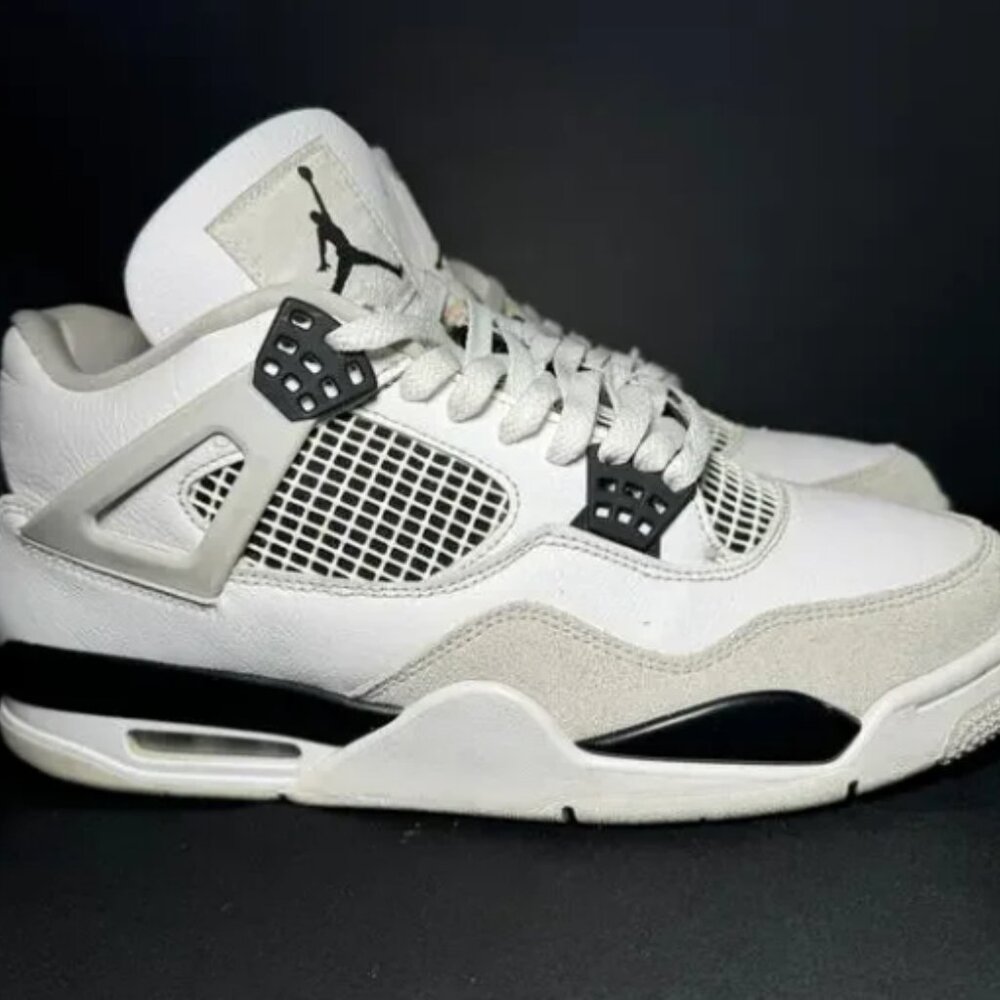 Nike Air Jordan 4 Retro Military Black Men's Shoes - Picture 6 of 6